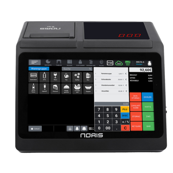 Schlüsselfertiges Paket (1000 x 1000 px) (34) Komplettpaket 10,1" All-in-One Kasse Einzelhandel & Gastro mit eingebautem 80mm Drucker, inkl. TSE & Kassenlade