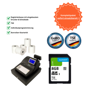 Schlüsselfertiges Paket (1000 x 1000 px) (48) Komplettpaket SAM4S Registrierkasse NR510 Einzelhandel & Gastro mit Flach oder Hubtastatur inkl. TSE & Programmierung